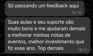 Depoimento de aluno