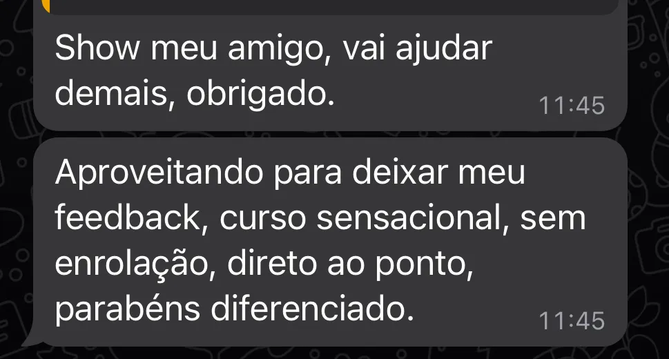 Depoimento de aluno