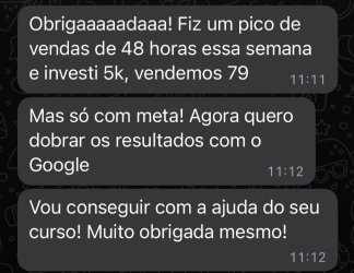 Depoimento de aluno