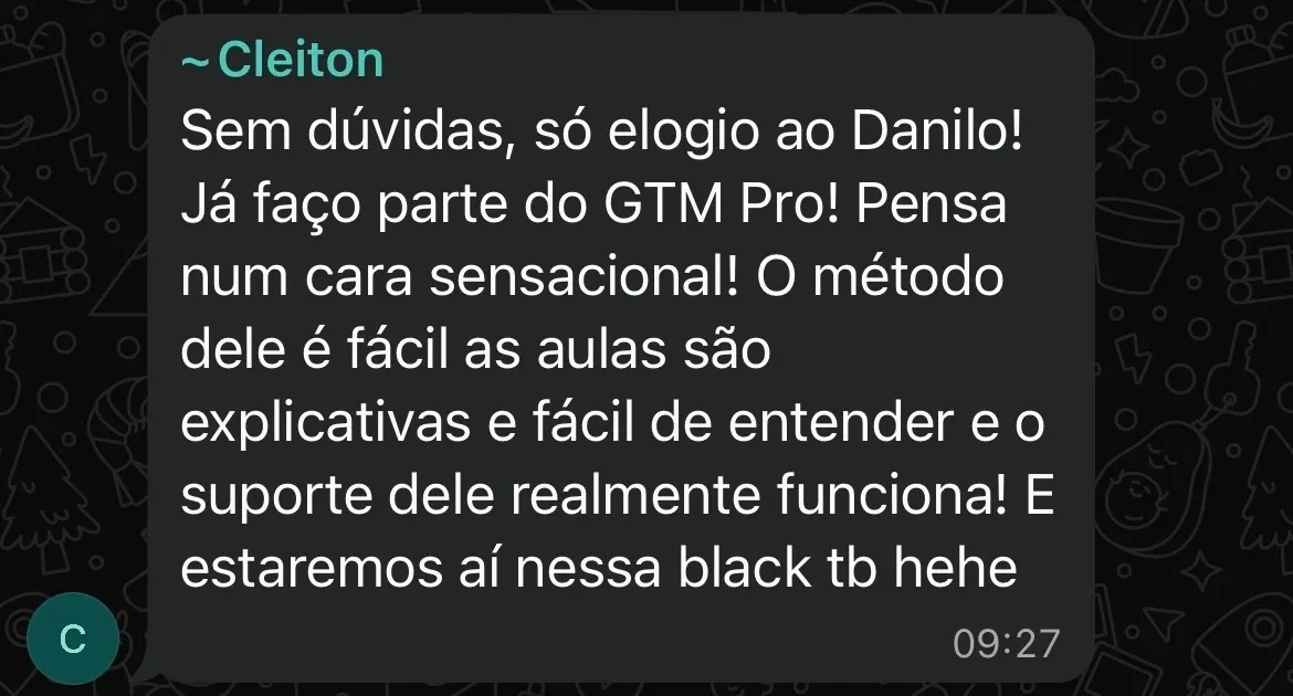 Depoimento de aluno