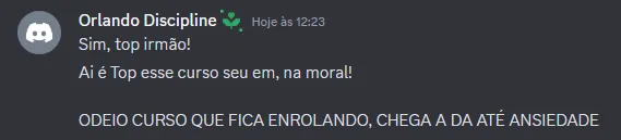 Depoimento de aluno