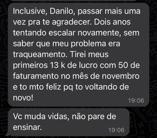 Depoimento de aluno