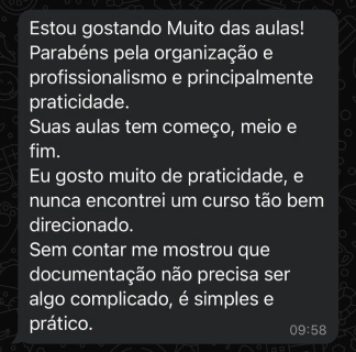 Depoimento de aluno